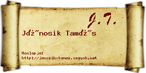 Jánosik Tamás névjegykártya